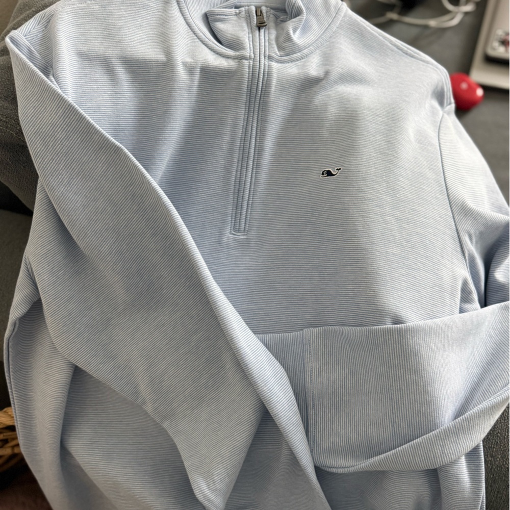 Vineyard Vines Sky Blue Zip-Up Sweater